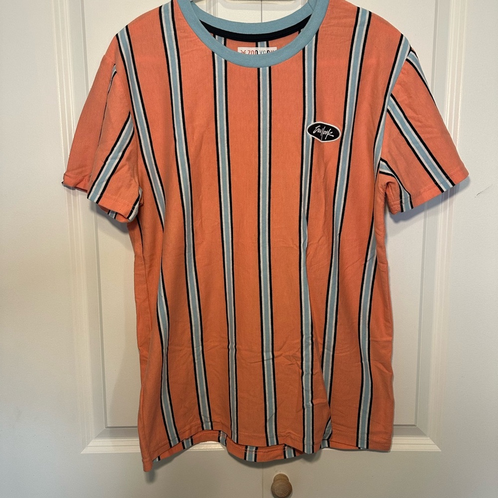Zoo York Coral and Blue Striped Tee